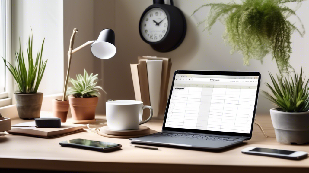 An organized workspace illuminated by natural light, featuring a neatly arranged to-do list, noise-cancelling headphones, a cup of herbal tea, and an open