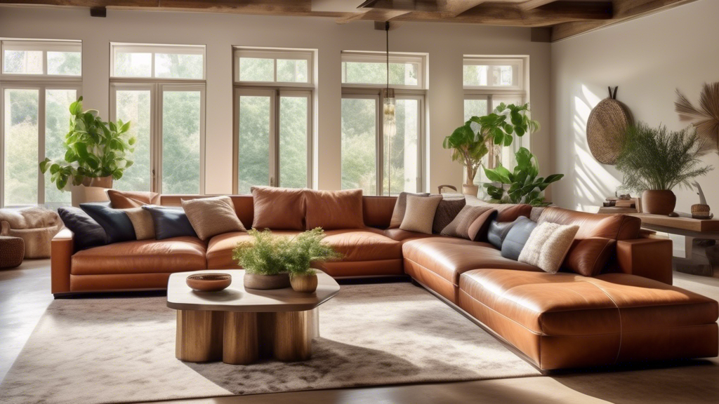 A cozy, stylish living room with a variety of different sofas arranged in a showroom-like setting. Each sofa has distinct design features, colors, and mate