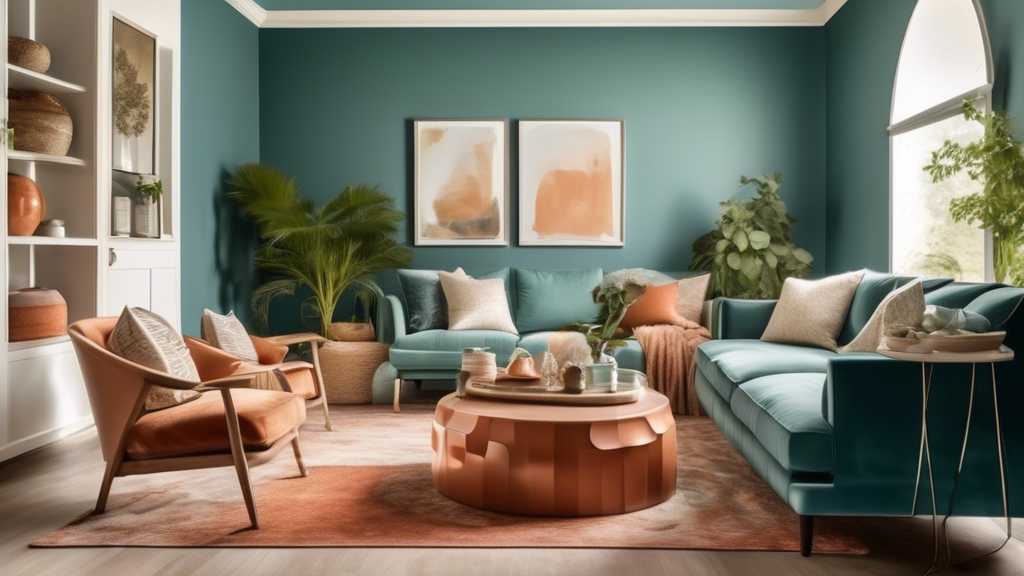 Create an image showcasing an array of stylish rooms, each painted in the top color trends for 2023. Highlight various spaces such as living rooms, kitchen